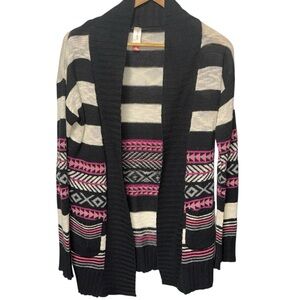 NO BOUNDARIES women’s Aztec print cardigan pockets MEDIUM